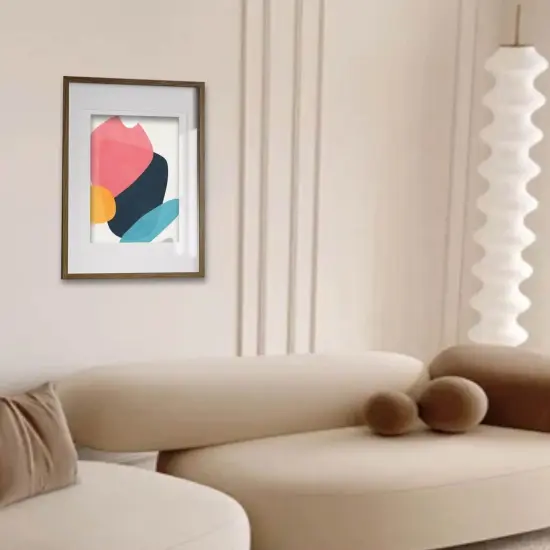 Walnut Effect Frame with Mount, 19&frac34;x27&frac12;" &ndash; Hang Horizontally or Vertically No-Nail Hanging! {3}