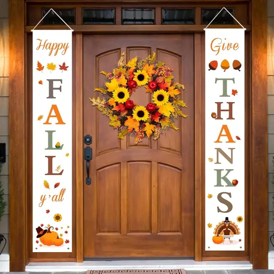 Happy Fall & Give Thanks Porch Banners {1}