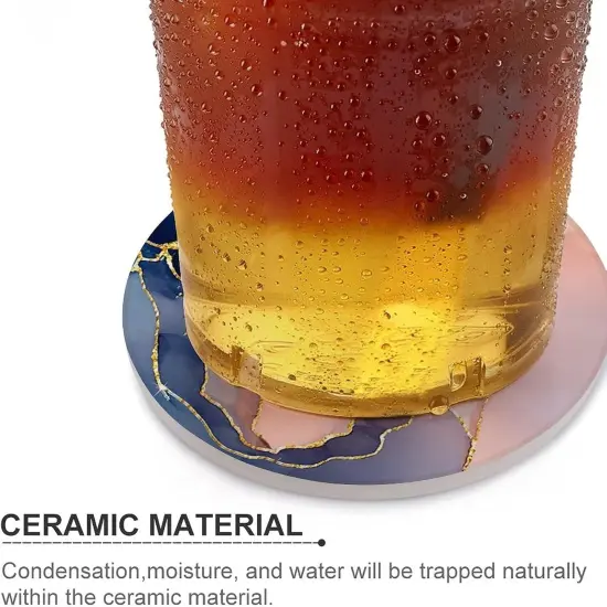 Pink Gold Marble Drink Absorbent Coaster {2}