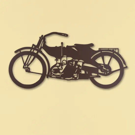 Collections Etc Iron Cut-Out Motorcycle Wall Decoration {1}