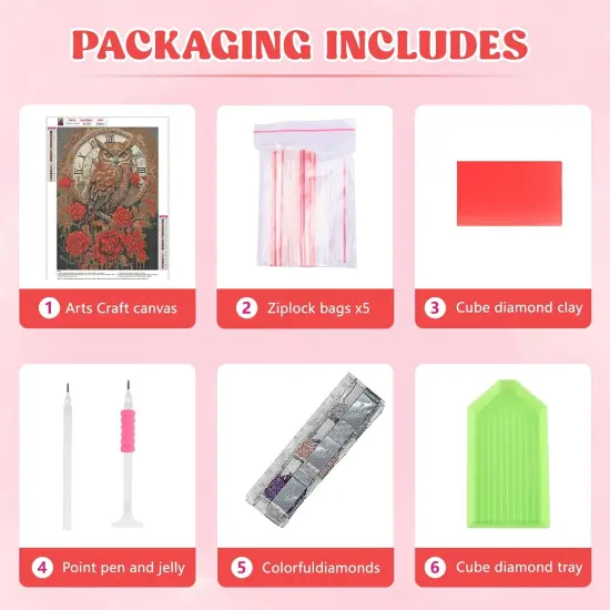 Bird Diamond Art Kits, Owl Diamond Art Kits for Adults 5D 12x16Inch/30x40cm {4}