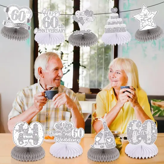 9Pcs 60th Wedding Anniversary Decorations {5}