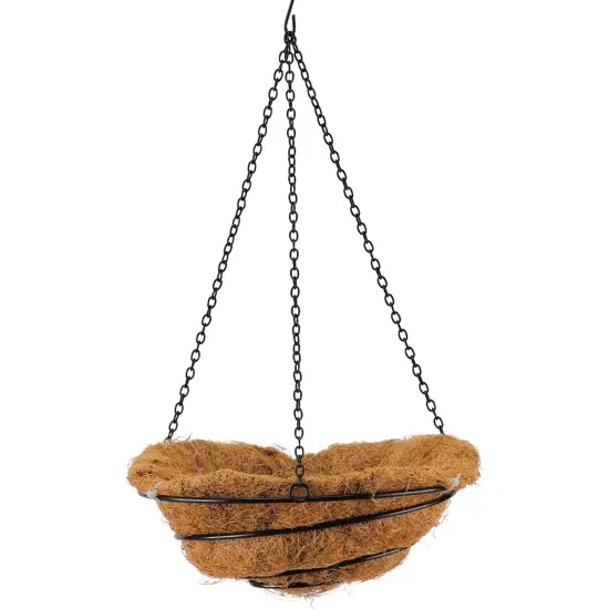 Collections Etc Solar Lighted Butterflies Planter Hook with Coco-Lined Hanging Basket {2}