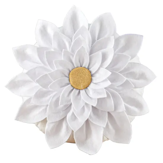 Collections Etc 3D White Magnolia Shaped Accent Pillow {2}