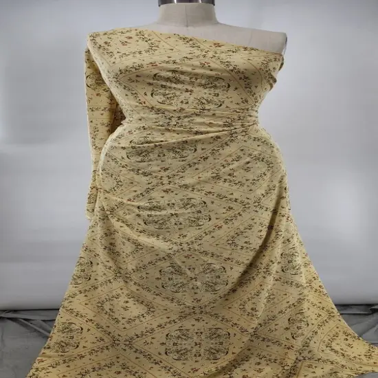 1 Yard Lightweight Rayon Crinkle Apparel Fabric Fresh Lemon for Dresses Skirts Blouses Crafts 50/52" Width {2}