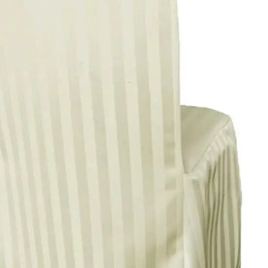 1 Piece Striped Jacquard Polyester Banquet Chair Cover Ivory Elegant Wedding Decor {5}