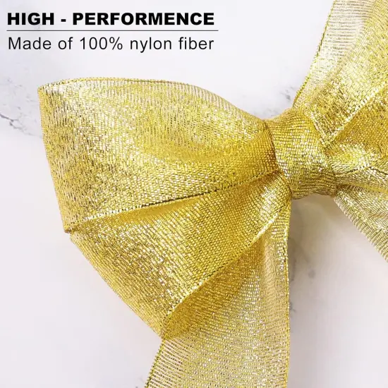 Glitter Metallic Gold Ribbon - 1/4 Inch 25 Yards {5}