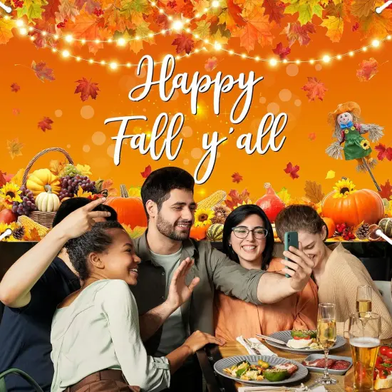 Happy Fall Y'all Backdrop Banner Autumn Harvest {5}