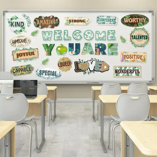 39pcs Eucalyptus Affirmation Station Bulletin Board Set {5}