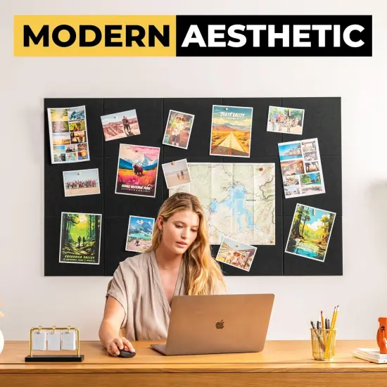 Black Bulletin Board for Wall 59" x 36" {4}