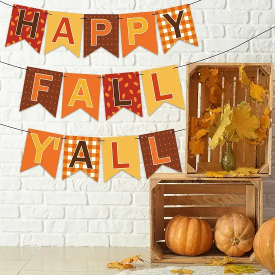3Pcs Happy Fall Y'all Paper Banner {5}