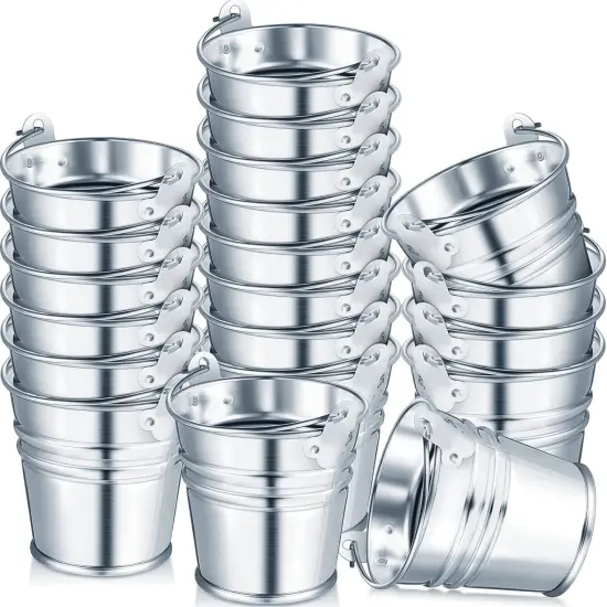 50 Pack Mini Galvanized Buckets {1}