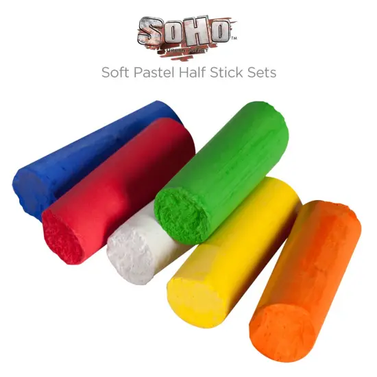 SoHo Urban Artist Soft Pastels Set of 120 Unique, Vibrant Colors - Half Stick 1.3" Long, Soft Pastels for Artists, Velvety Texture, Lightfast, Perfect for Layering & Blending {3}