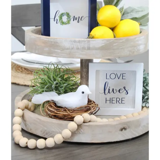 Artificial White Doves 6ct Feathered Mini Birds Wedding Crafts {2}