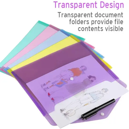12 Pack Folders Plastic Envelopes {5}