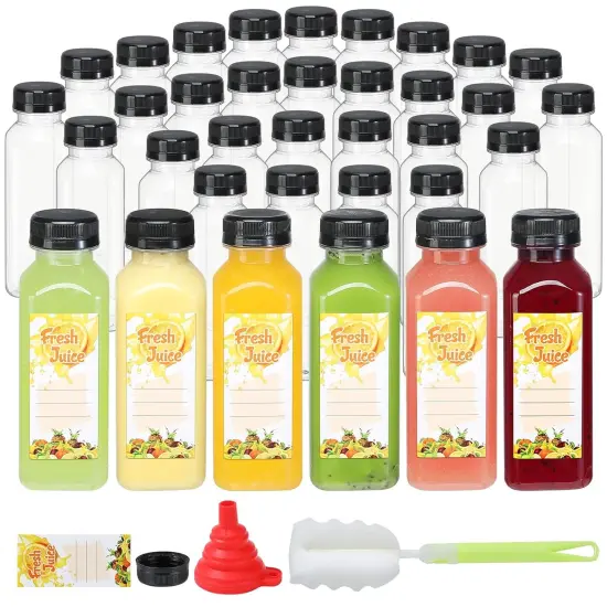 35pcs 10oz Empty Plastic Juice Bottles with Caps {1}