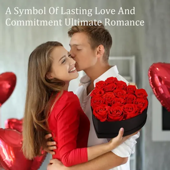 Preserved Flowers in Heart Shape Box with Lights {4}