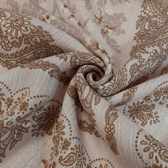 1 Yard Rose Dust Rayon Crinkle Fabric 50/52" Wide Lightweight Woven Crepon {1}