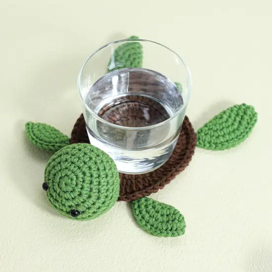 Handmade Crochet Coasters - Turtle-4 PCS {2}