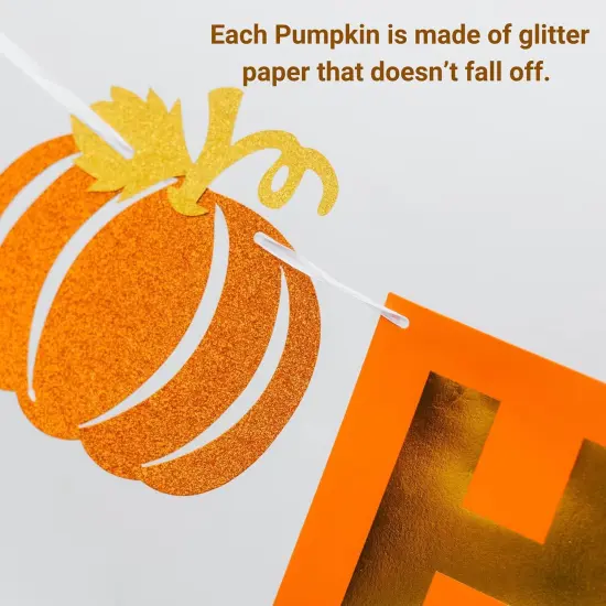 Pumpkin Happy Birthday Banner - Pink and Orange Garland for Girls or Kids {4}