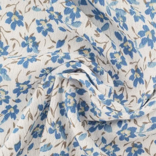 1 Yard Ultramarine Rayon Crinkle Apparel Fabric Flowing Dress Blouse Material, 50/52" Width {1}