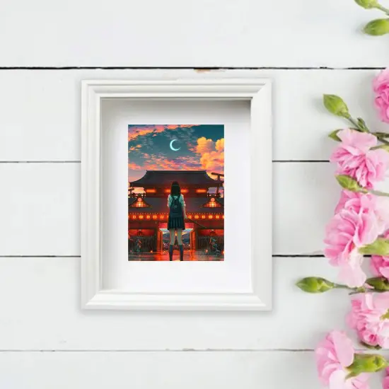 7 &frac34;x9 &frac34;" White Frame with Acid-Free Mat &ndash; Deep Profile for Hanging or Standing, Plastic Front Protection {6}