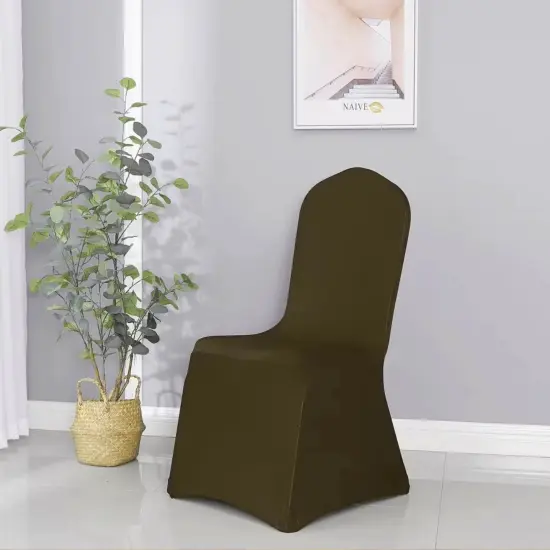 1 Piece Spandex Banquet Chair Cover Chocolate Stretch Wrinkle Resistant Event Decoration {3}