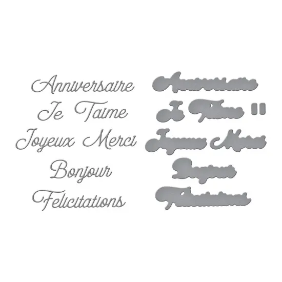 Spellbinders Etched Dies from International Sentiments-French Everyday {3}