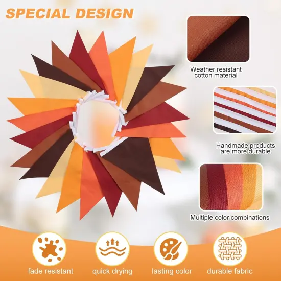 Brown Orange Yellow Pennant Banner Garland {2}