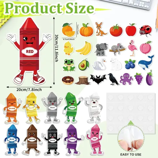 36 Pcs Color Bulletin Board Decorations for Classroom,Color Crayon Posters {2}