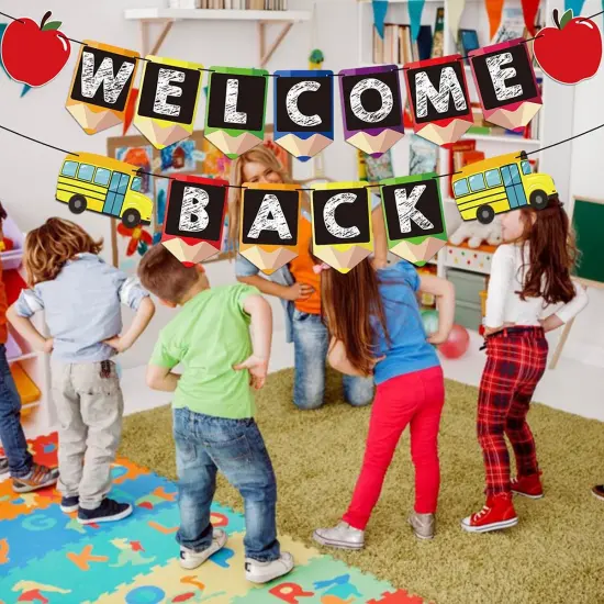 Welcome Back Banners Back to School Decorations for Classroom - 2 Strings, NO DIY | Weclome Garland Banner for Teacher Appreciation Decorations {4}