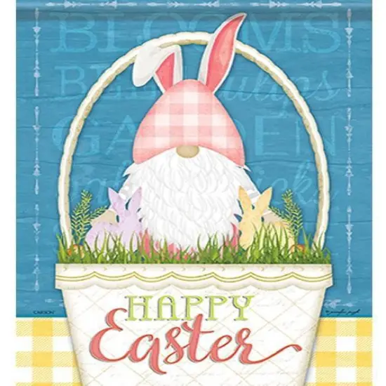 Happy Easter Gnome Garden Flag 2 Sided {1}