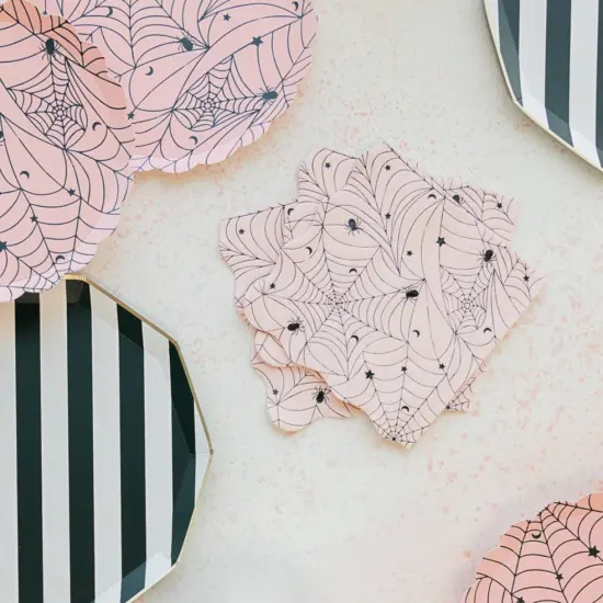 PINK SPIDER WEB LARGE NAPKINS {2}