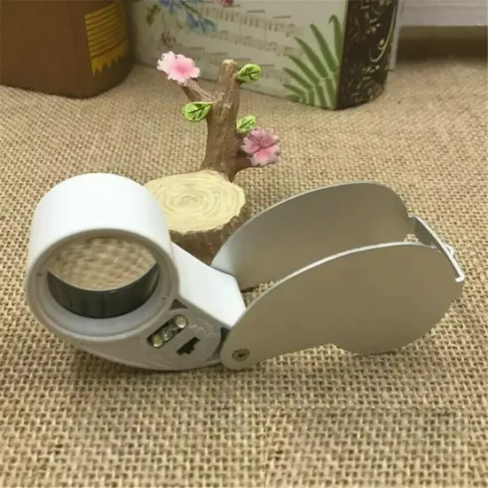 40X Magnifying Loupe Jewelry Eye Glass Magnifier LED Light Jewelers Loop Pocket {3}