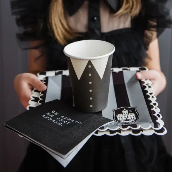 WEDNESDAY BLACK STRIPE PLATES {5}