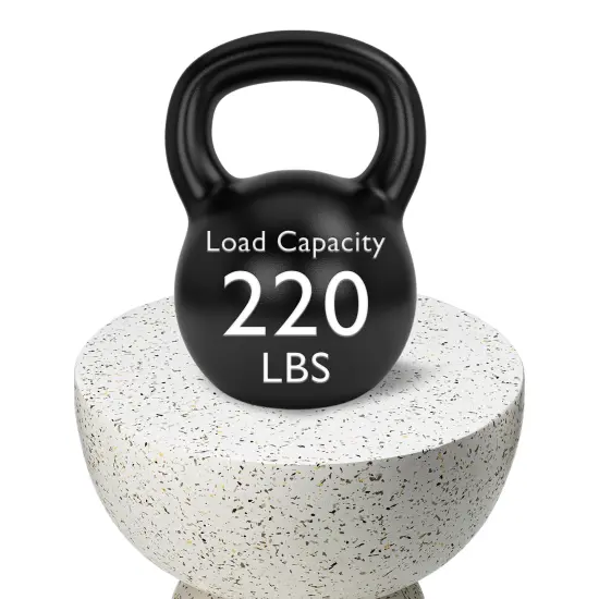 Set of 2 17.25"H Multi-functional MGO Faux Terrazzo Garden Stool or Planter Stand or Accent Table White {5}