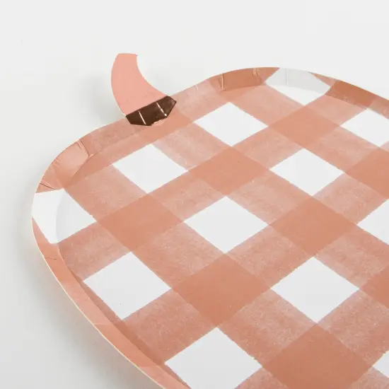 GINGHAM PUMPKIN SHAPED PLATES {6}
