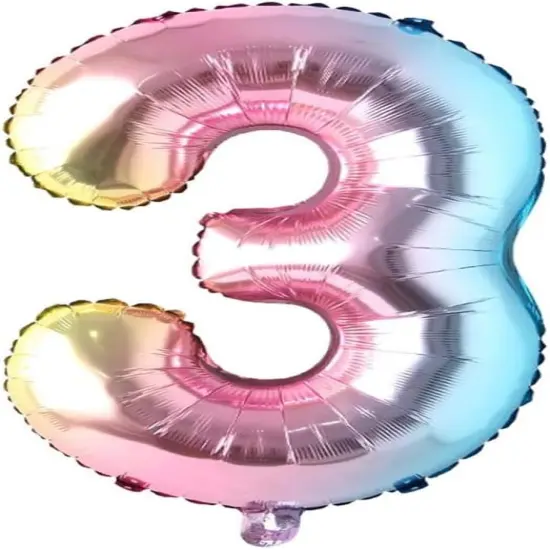 40 inch Rainbow Gradient Colorful Big Size Number Foil Helium Balloons Birthday Party Celebration Decoration Large globos (40 inch Rainbow 3) {1}