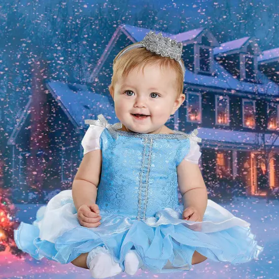 Baby Cinderella Costume with Tutu Onesie and Crown Headband {1}