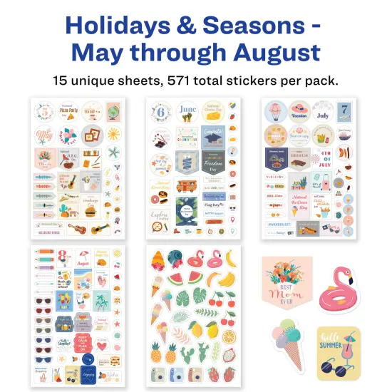 Avery Holidays and Seasons Planner Sticker Pack with Christmas Stickers, Thanksgiving Stickers, and Other Holiday Stickers, 15 Sticker Sheets, 571 Planner Stickers (6776) {3}