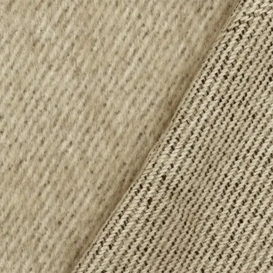 Beige-Black-Multi Brushed Wool Blend Twill Coating Woven Fabric By the Yard {3}