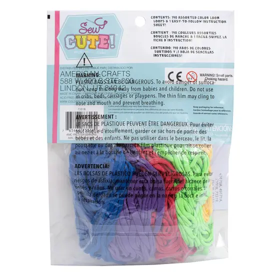 Colorbok Sew Cute! Loom Loop Refill Kit-Primary {4}