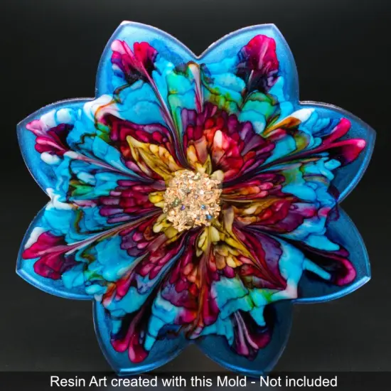 Handmade 8 Point Flower Silicone Coaster Mold {5}