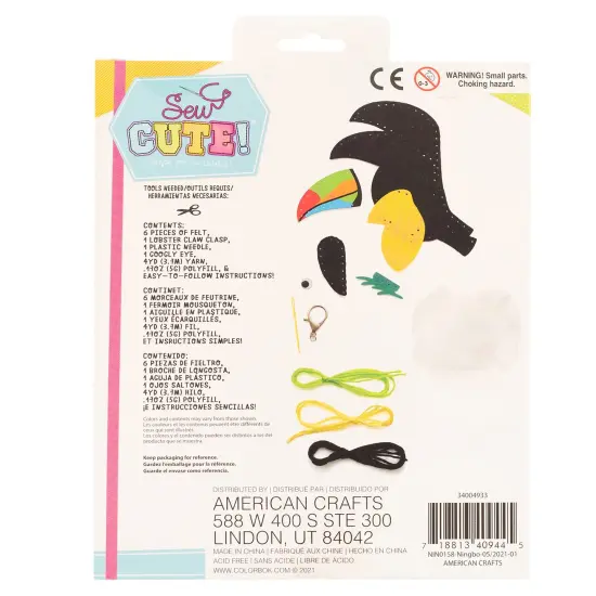 Colorbok Sew Cute! Felt Keychain-Toucan {4}