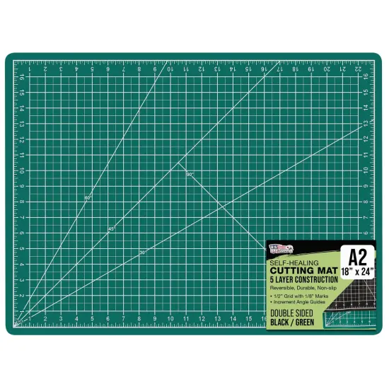18" x 24" Self-Healing Cutting Mat 5-Ply - Double-Sided Green/Black Craft Mat, Non-Slip Cutting Mats for Crafts, Sewing, Quilting, Scrapbooking {1}