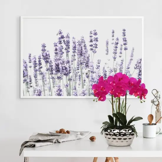 Artificial Flowers 18" Purple Phalaenopsis Orchid with Silver Ceramic Pots Real Touch Faux Orchid Plant for Home Office Bathroom Living Room Decoration {2}