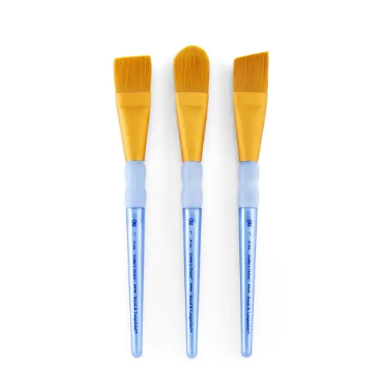 RCC 401 | Crafter's Choice&trade; 3pc Golden Taklon Large Variety Brush Set {5}