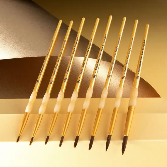 RCC 412 | Crafter's Choice&trade; 8pc Camel Hair Round Brush Set {6}