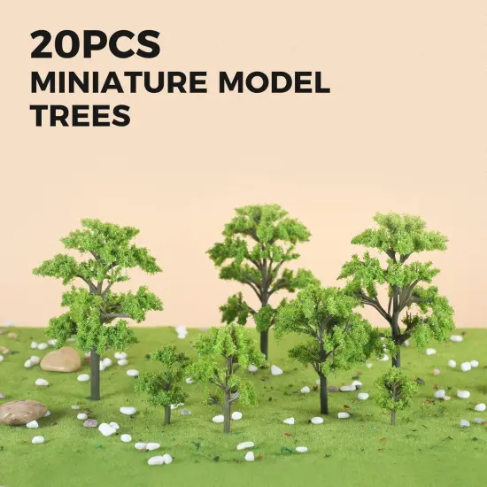 20 Pcs Model Trees Miniature Tree, Fairy Garden Plant Ornament Model Train Scenery Architecture Green Tree Model {3}