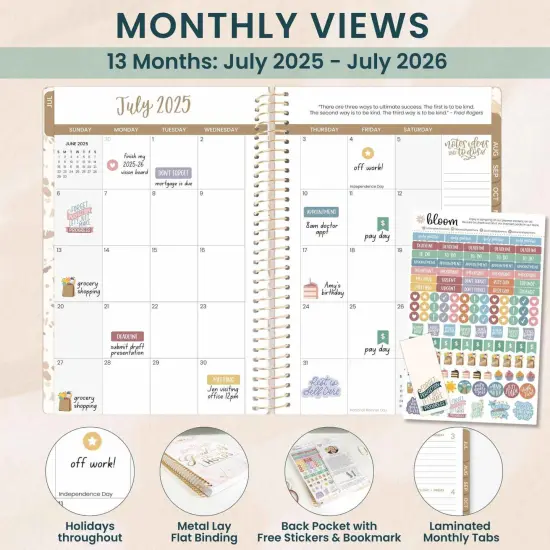 bloom daily planners 2025-26 Academic Planner, Soft Cover, 5.5" x 8.25", Moments of Grace {5}